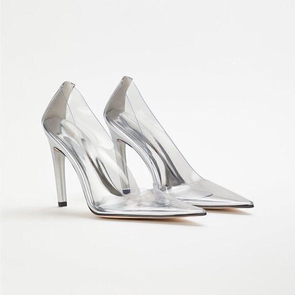 NEW GOOD AMERICAN CINDER-F*CKING-RELLA PUMP in Glass - Picture 2 of 12